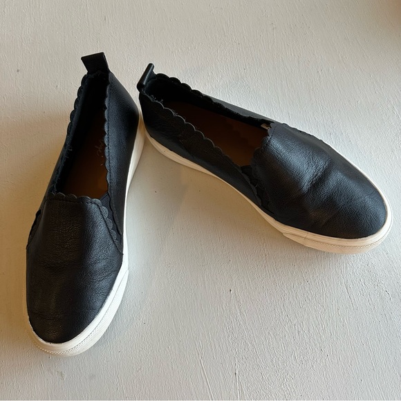 Crown Vintage Thilanna Slip On Sneaker Scallop Trim Black Leather Size 7 - Picture 5 of 14